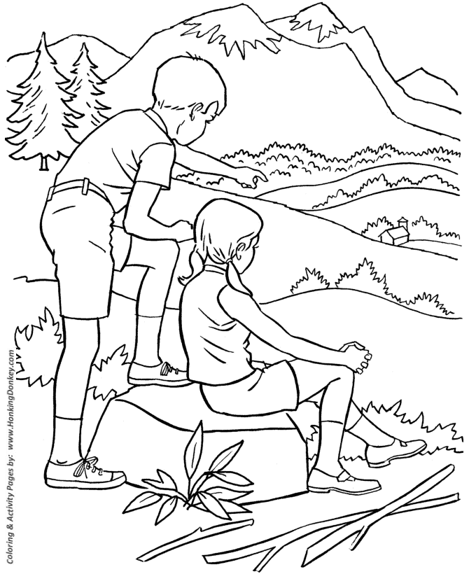 Children Playing In The Park Coloring Page