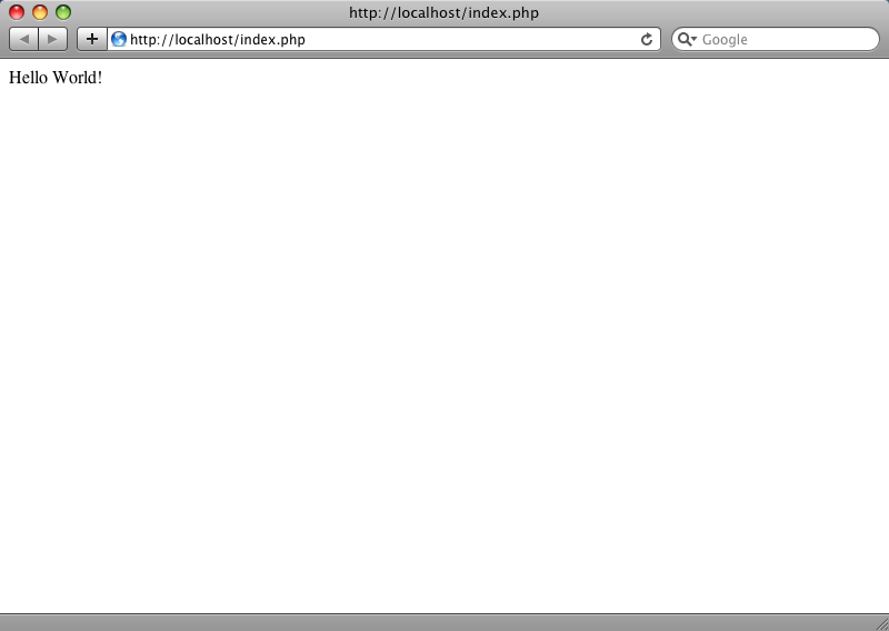 Index.php Example Hello World
