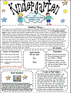 School Newsletter Templates For Teachers